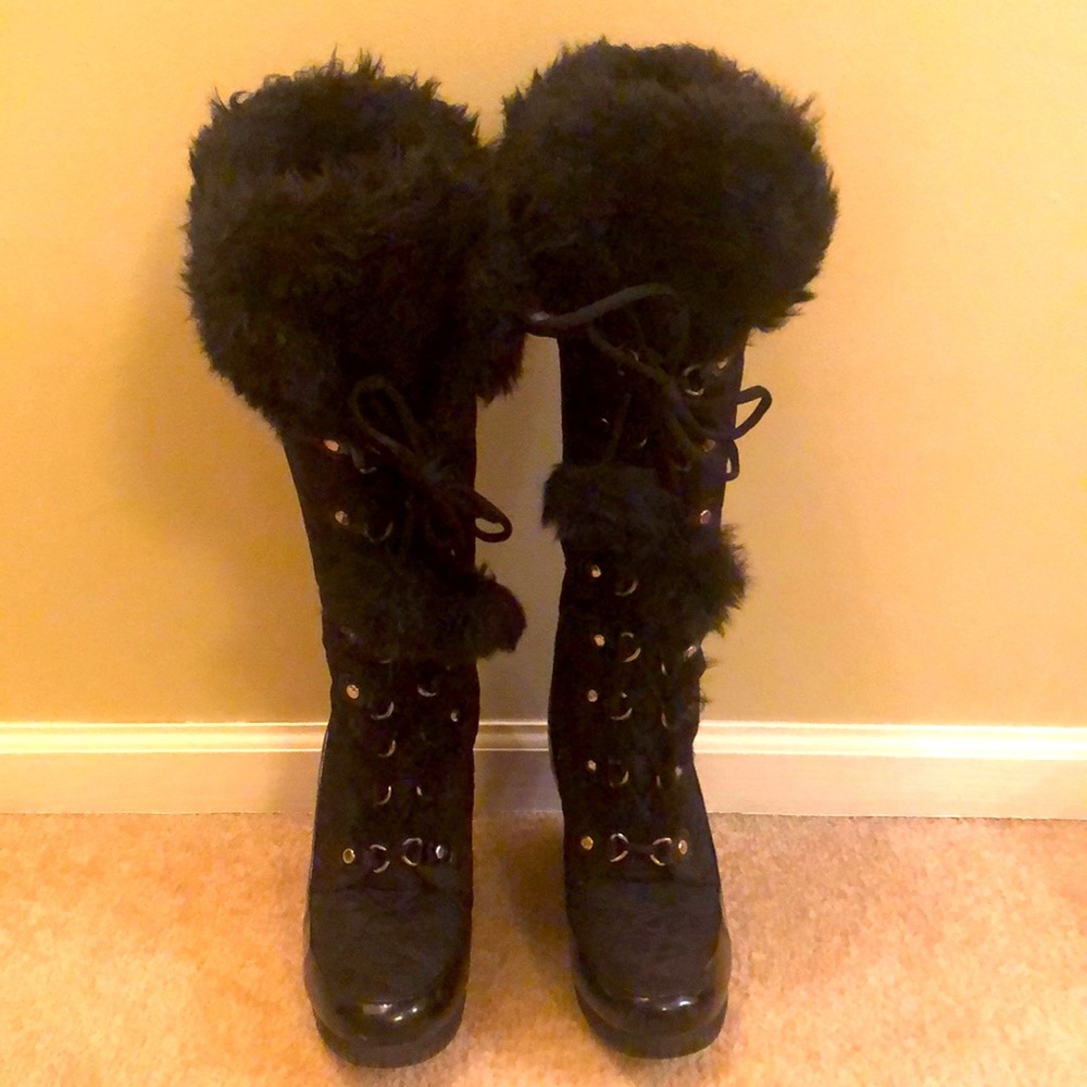 Bebe Sport 3 1/2” wedge winter boots size 9
